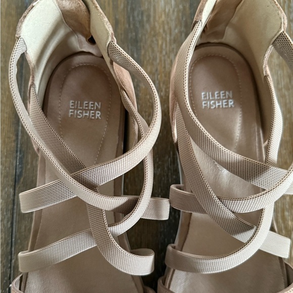 Eileen Fisher Women's Star Sport Tan Beige Wedge Strappy Sandals Size 10 - Picture 9 of 10